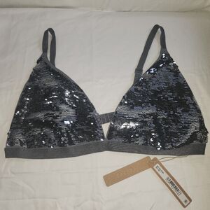 SKIMS Black Lace Bra with Adjustable Straps